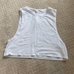 White Lululemon cropped muscle tee size 2